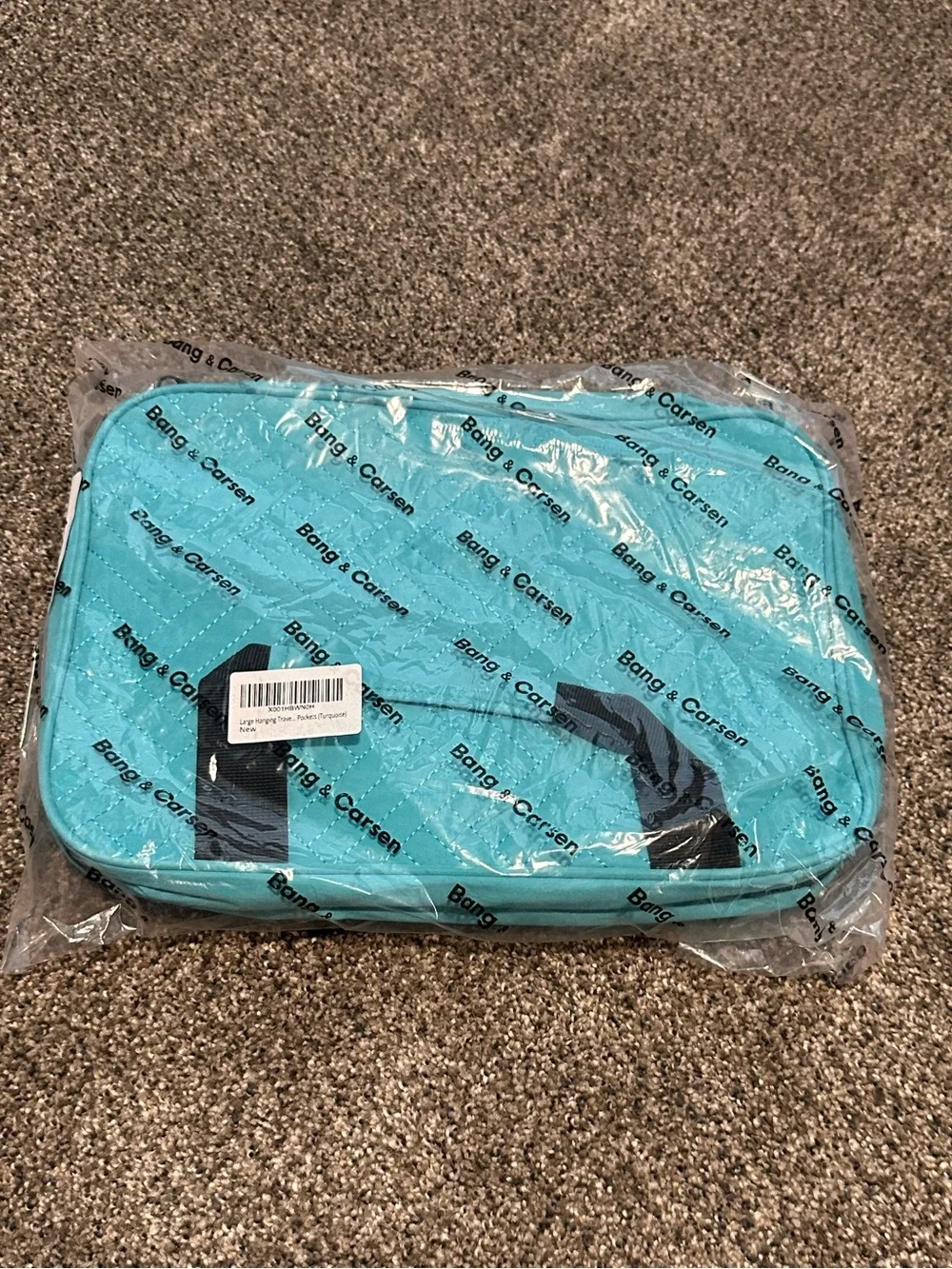 Bang & Carsen New Large Quilted Hanging Turquoise Travel Case